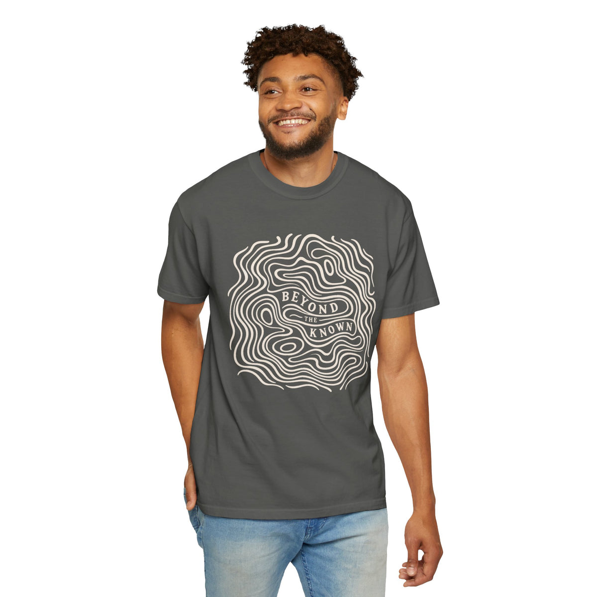 Beyond the Known — Topographic Unisex Outdoor T-Shirt