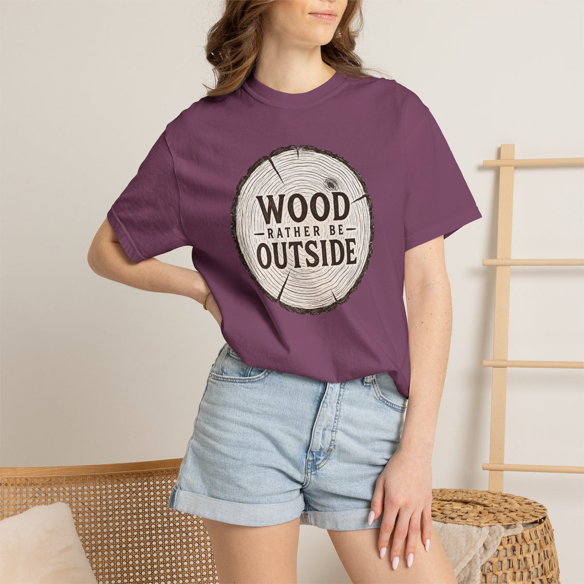 Wood Rather Be Outside — Funny Outdoor T-Shirt