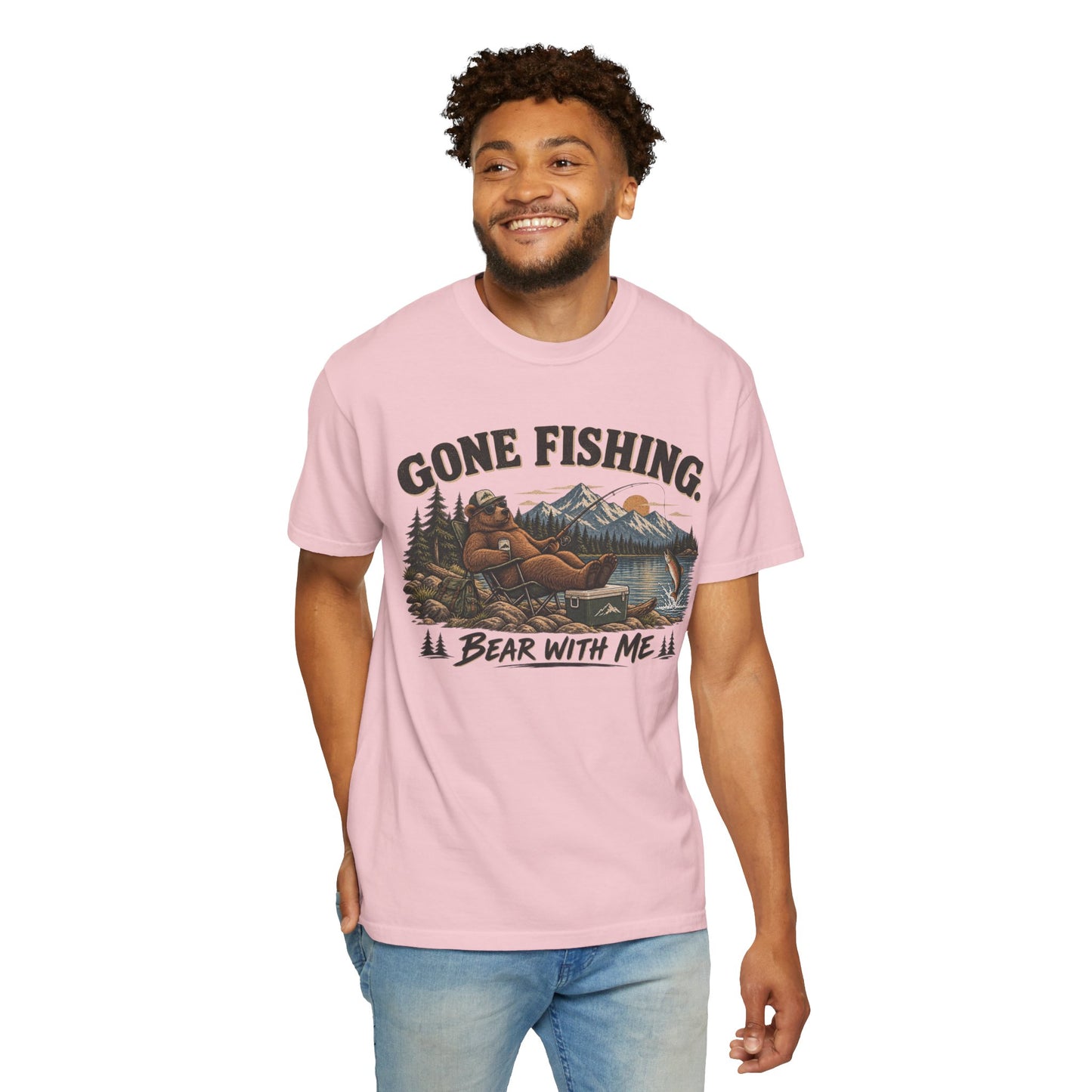Gone Fishing, Bear With Me — Funny Fishing T-Shirt
