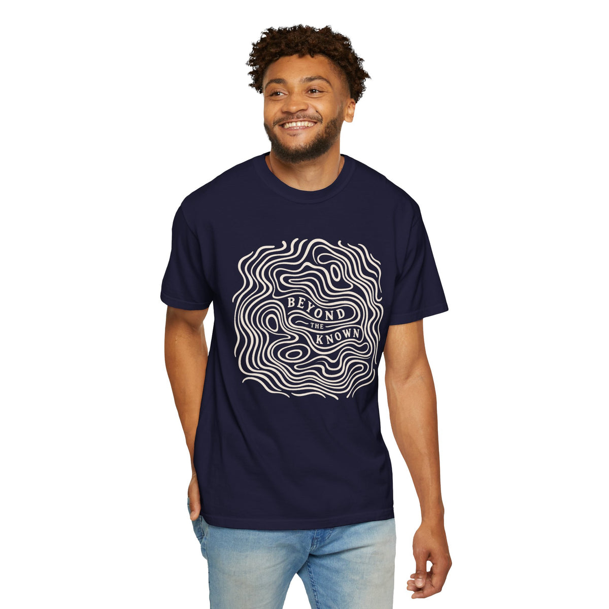 Beyond the Known — Topographic Unisex Outdoor T-Shirt