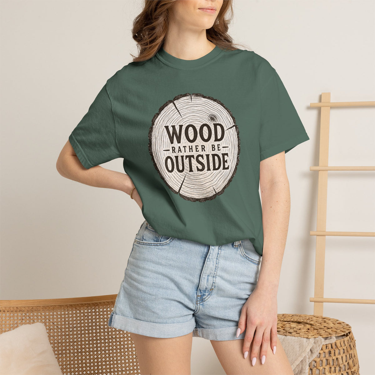 Wood Rather Be Outside — Funny Outdoor T-Shirt