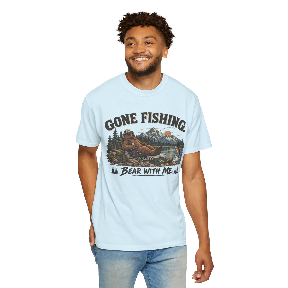 Gone Fishing, Bear With Me — Funny Fishing T-Shirt