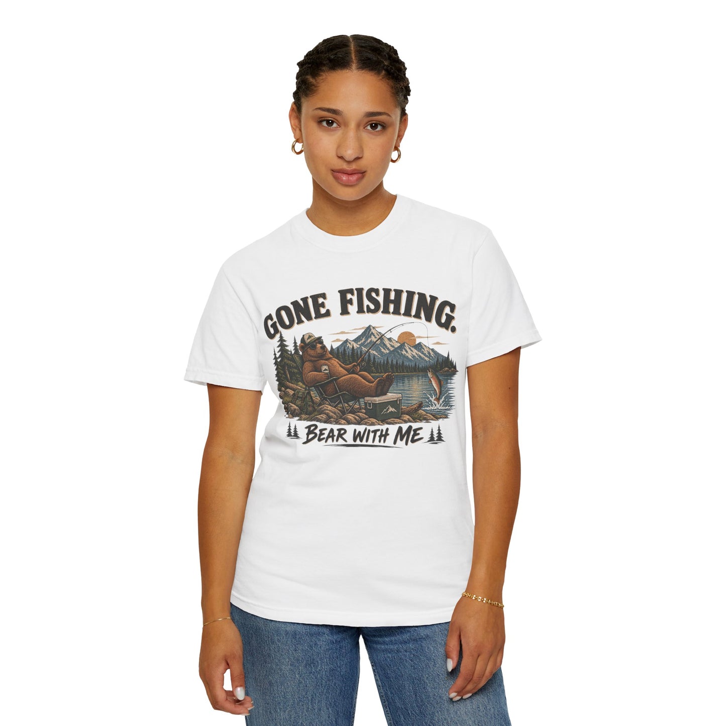 Gone Fishing, Bear With Me — Funny Fishing T-Shirt