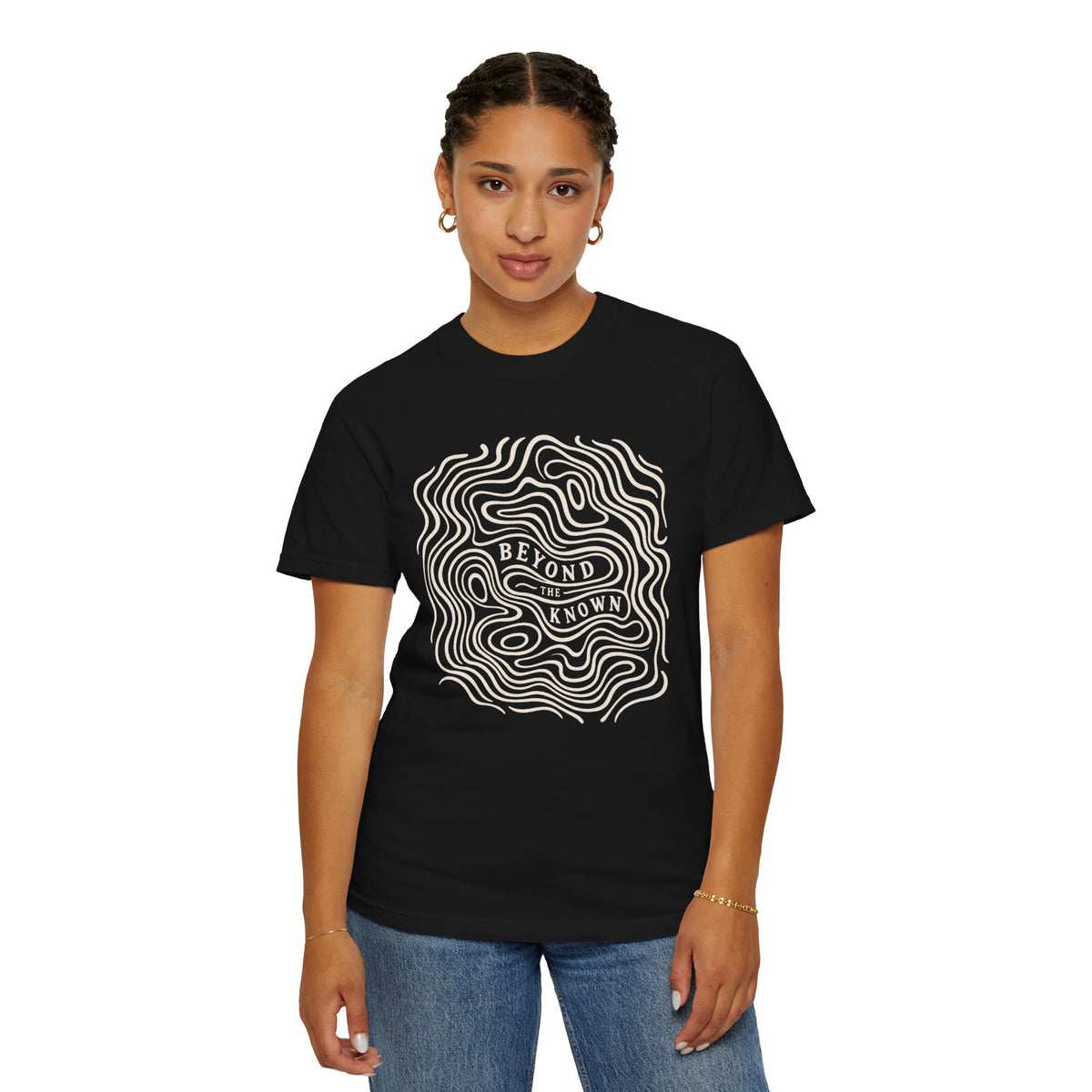 Beyond the Known — Topographic Unisex Outdoor T-Shirt