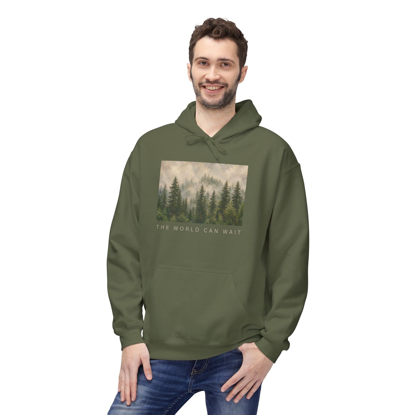 The World Can Wait — Forest Hoodie