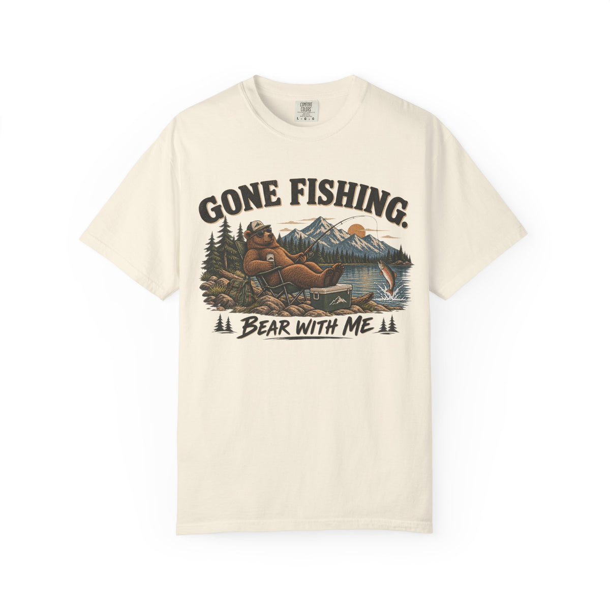 Gone Fishing, Bear With Me — Funny Fishing T-Shirt