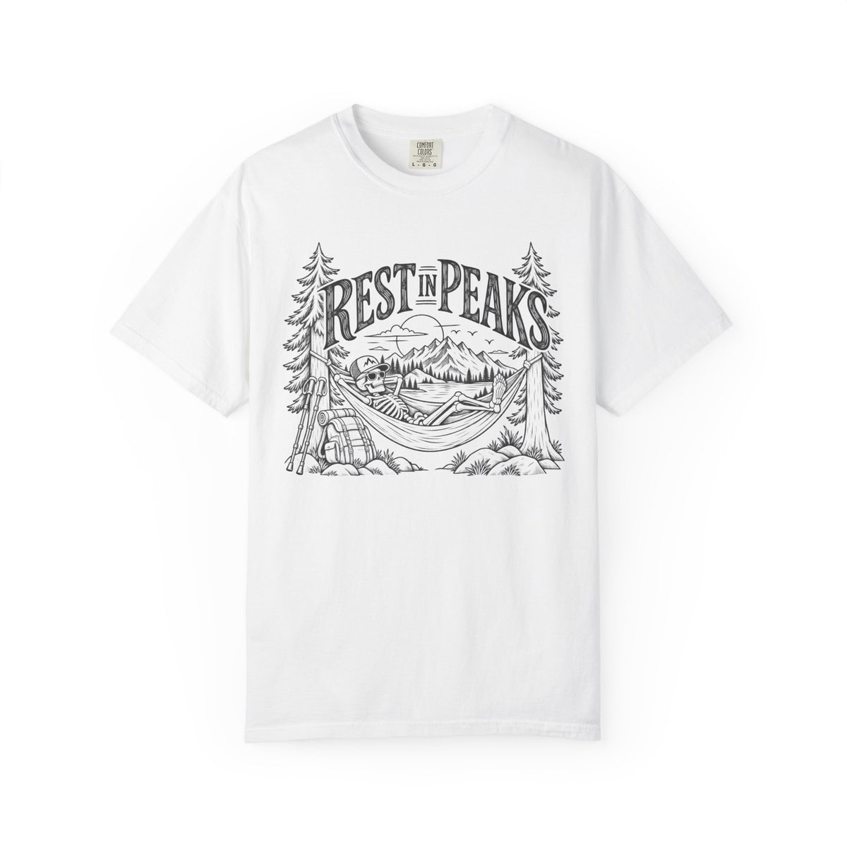 Rest in Peaks Skeleton Hiking T-Shirt