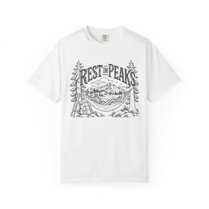 Rest in Peaks Skeleton Hiking T-Shirt