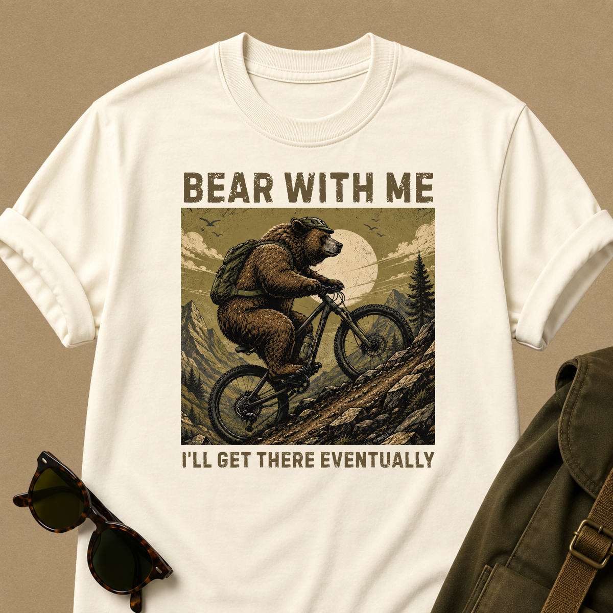 Bear With Me — Funny Mountain Biking T-Shirt