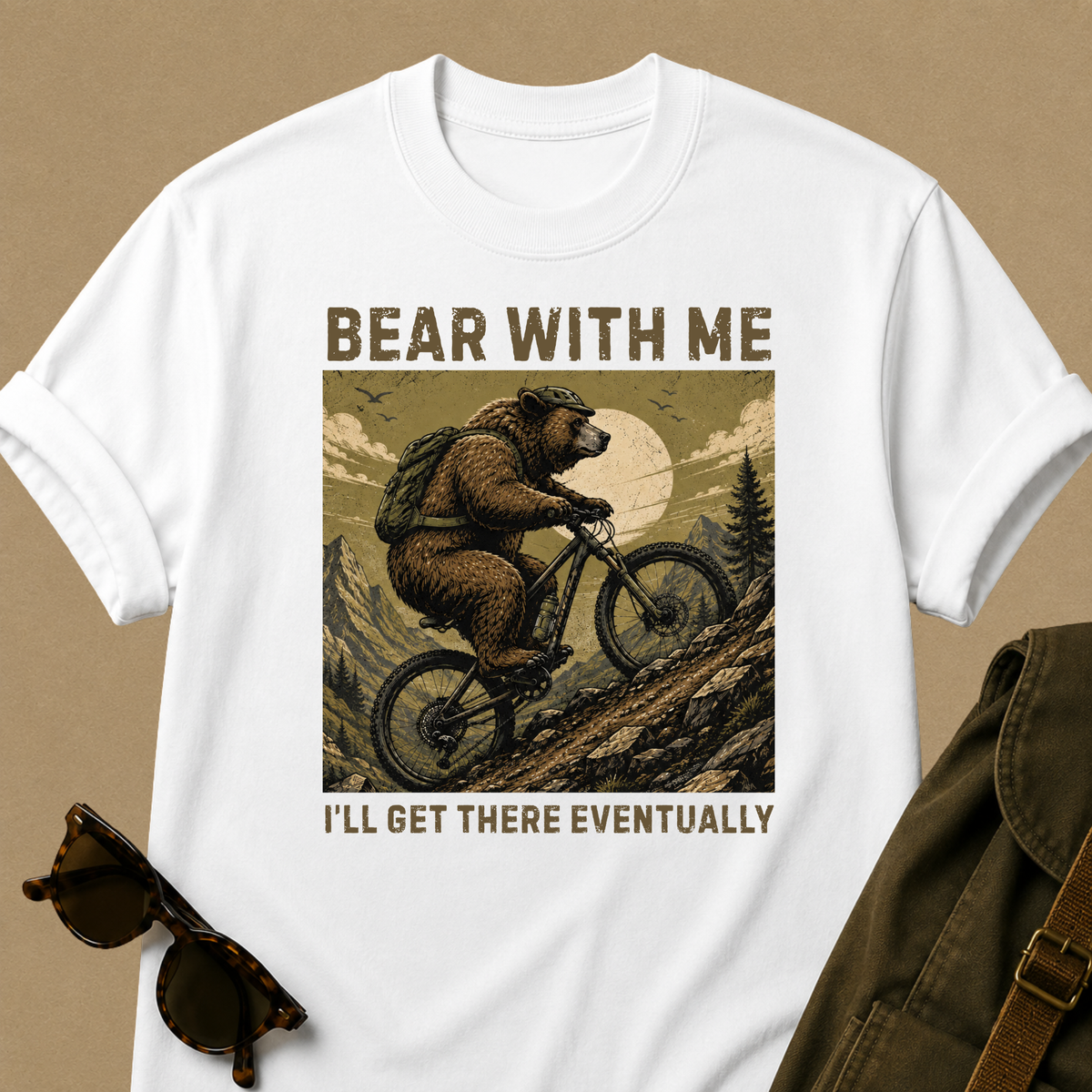 Bear With Me — Funny Mountain Biking T-Shirt