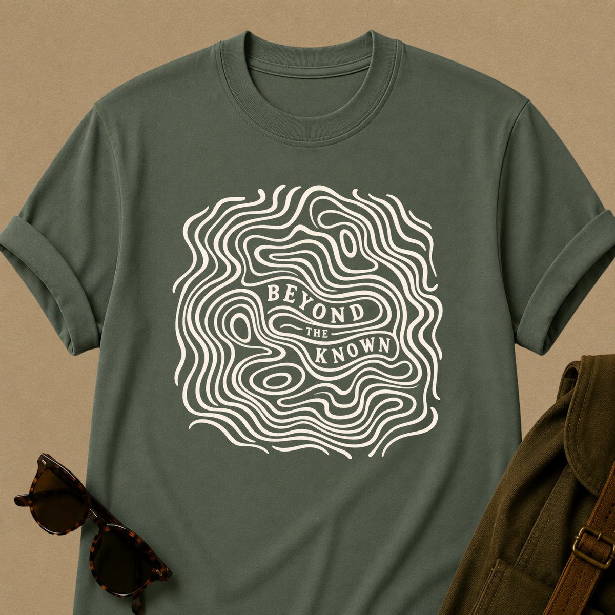 Beyond the Known — Topographic Unisex Outdoor T-Shirt