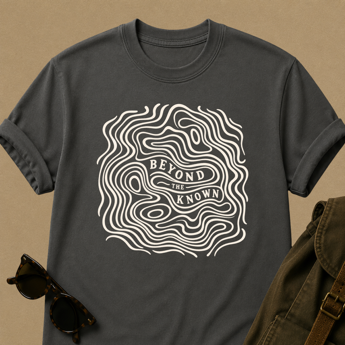 Beyond the Known — Topographic Unisex Outdoor T-Shirt