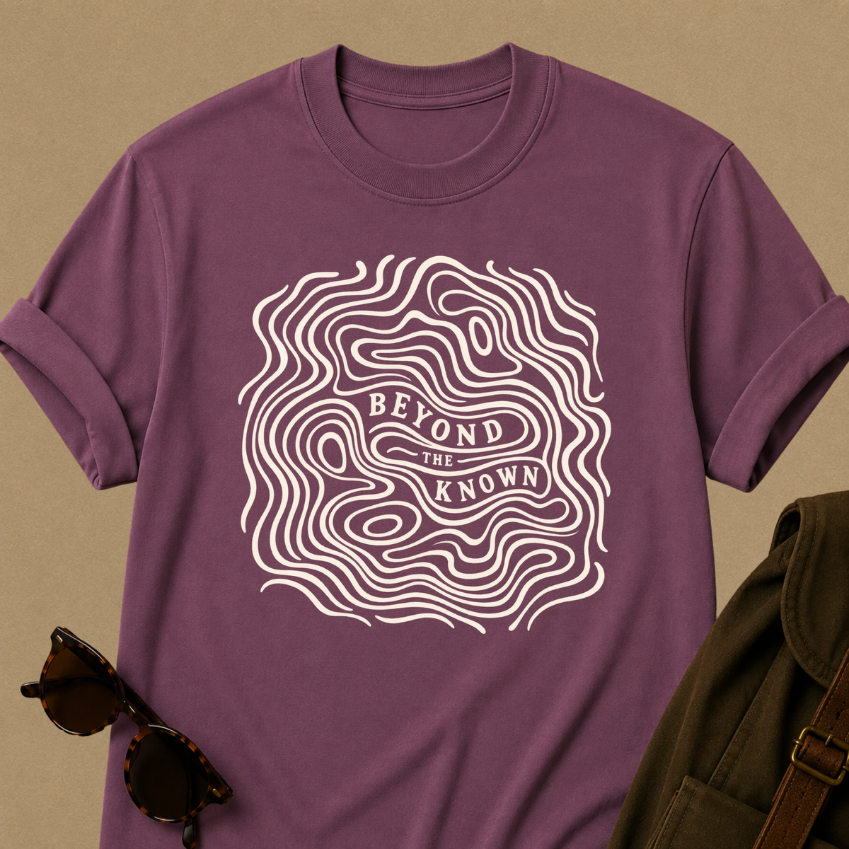 Beyond the Known — Topographic Unisex Outdoor T-Shirt