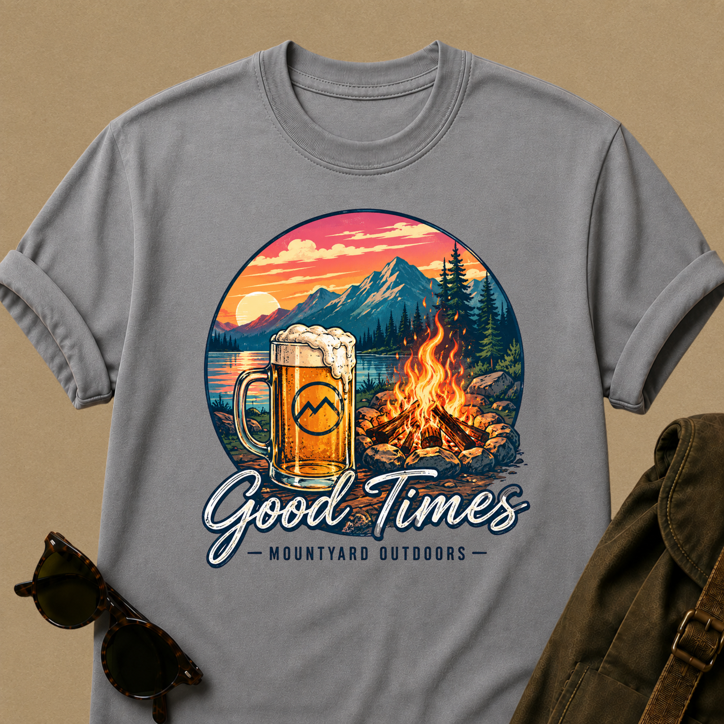 Good Times — Campfire & Mountains T-Shirt