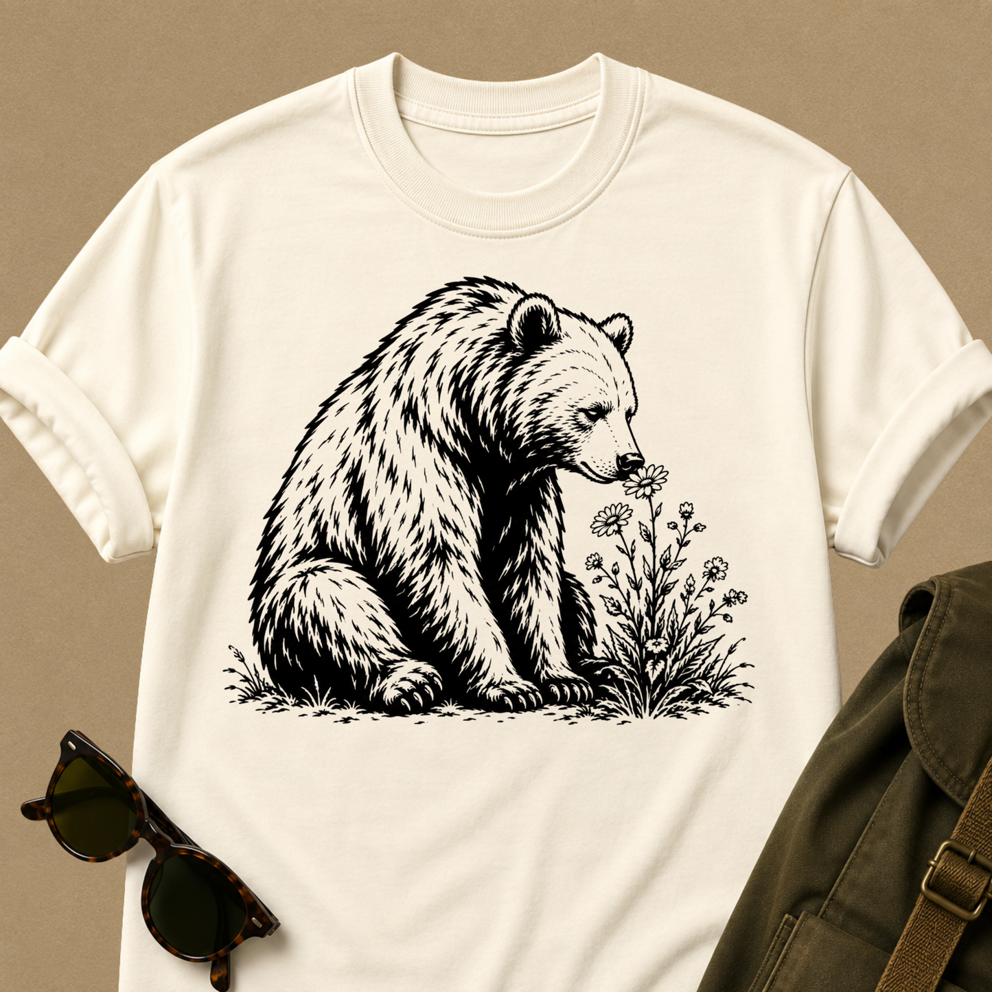 Stop and Smell the Wildflowers — Bear Nature T-Shirt