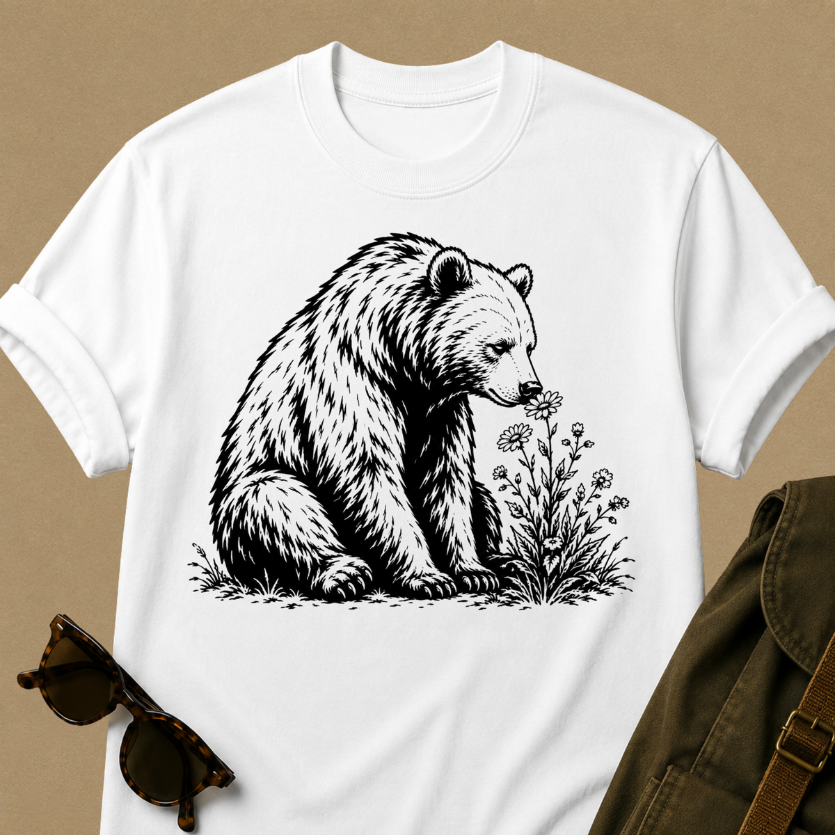 Stop and Smell the Wildflowers — Bear Nature T-Shirt