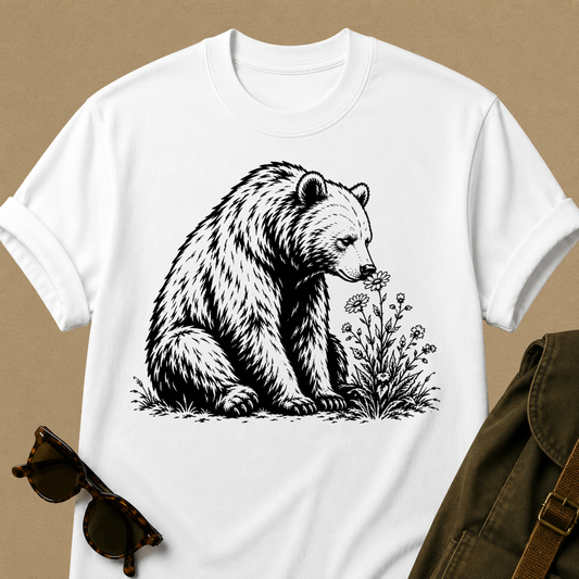 Stop and Smell the Wildflowers — Bear Nature T-Shirt