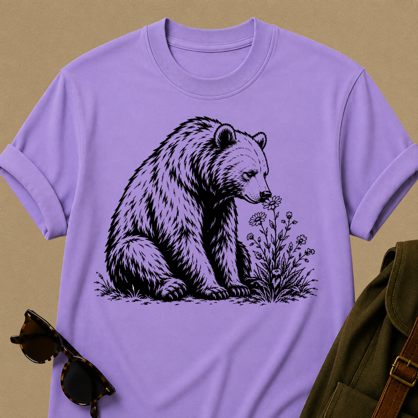 Stop and Smell the Wildflowers — Bear Nature T-Shirt