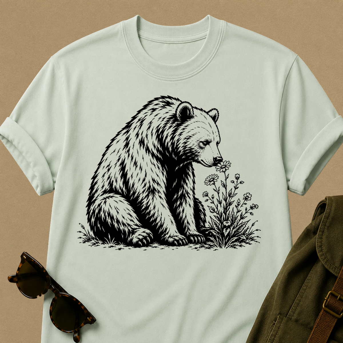Stop and Smell the Wildflowers — Bear Nature T-Shirt