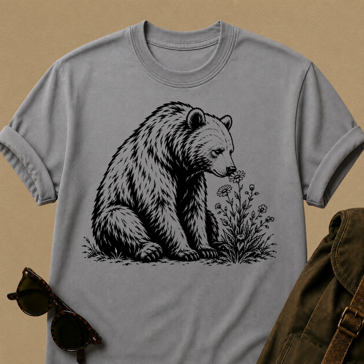 Stop and Smell the Wildflowers — Bear Nature T-Shirt