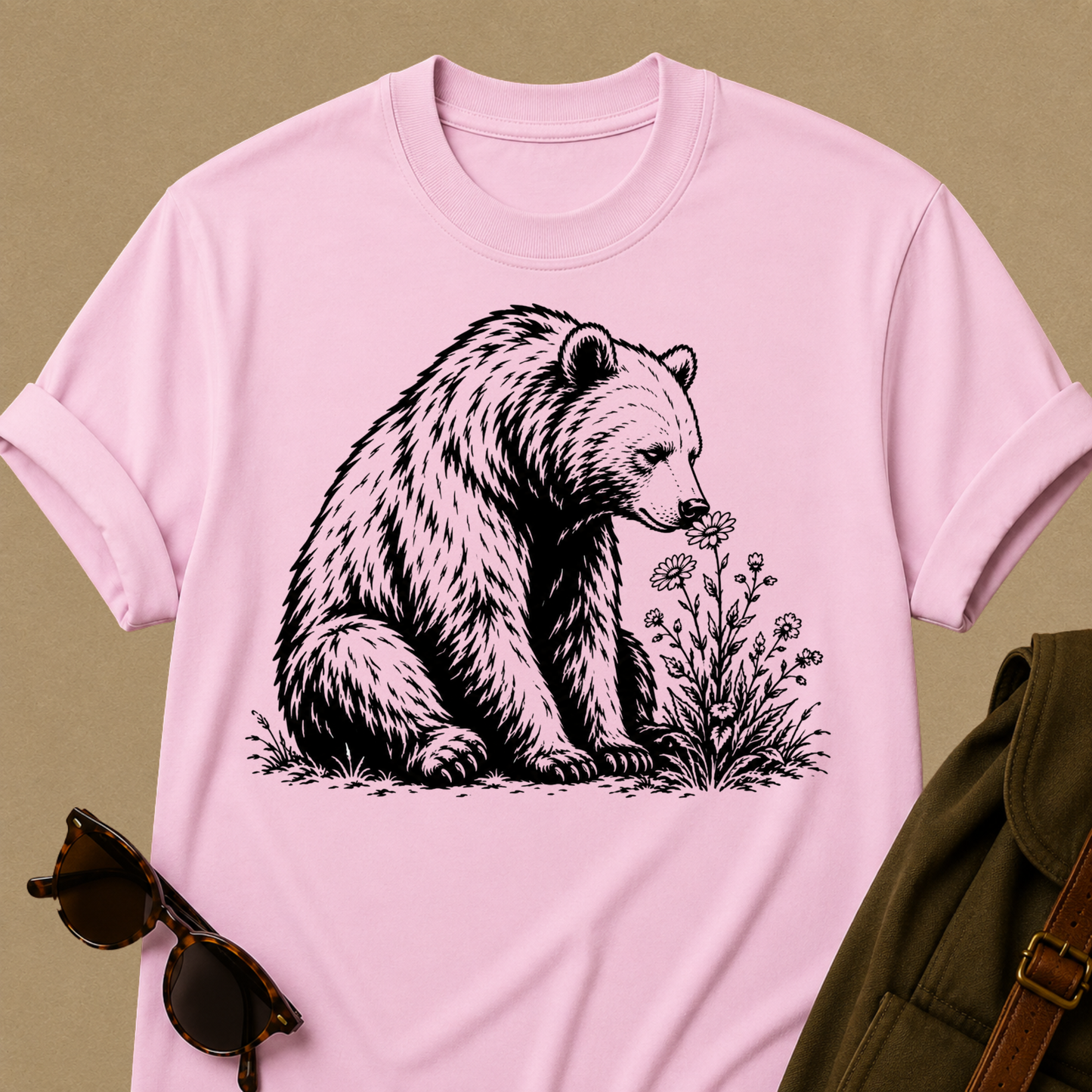 Stop and Smell the Wildflowers — Bear Nature T-Shirt