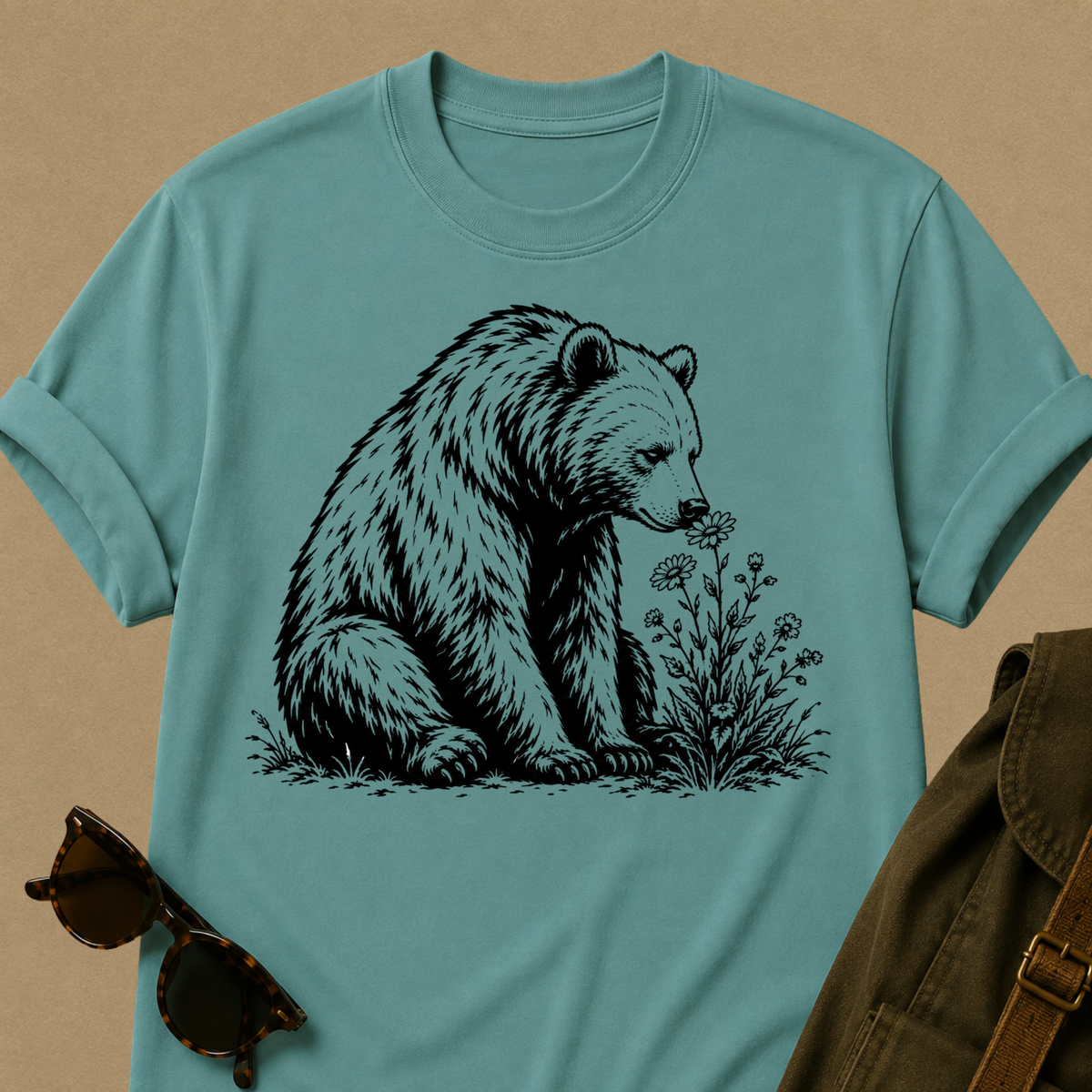 Stop and Smell the Wildflowers — Bear Nature T-Shirt