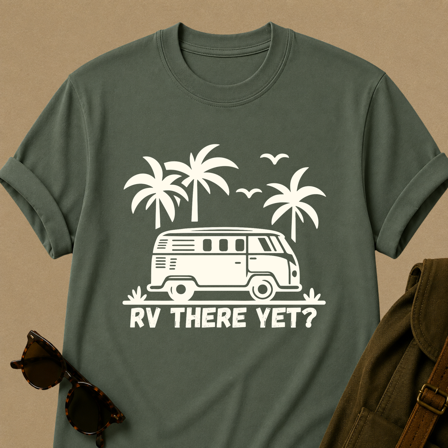 RV There Yet? — Funny Camper Van T-Shirt