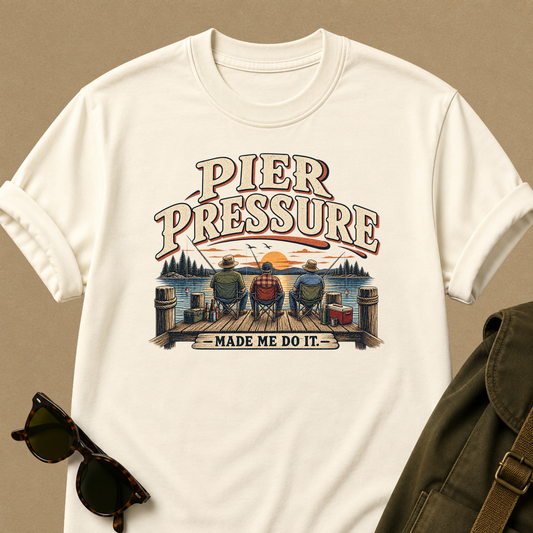 Pier Pressure Made Me Do It — Funny Fishing T-Shirt