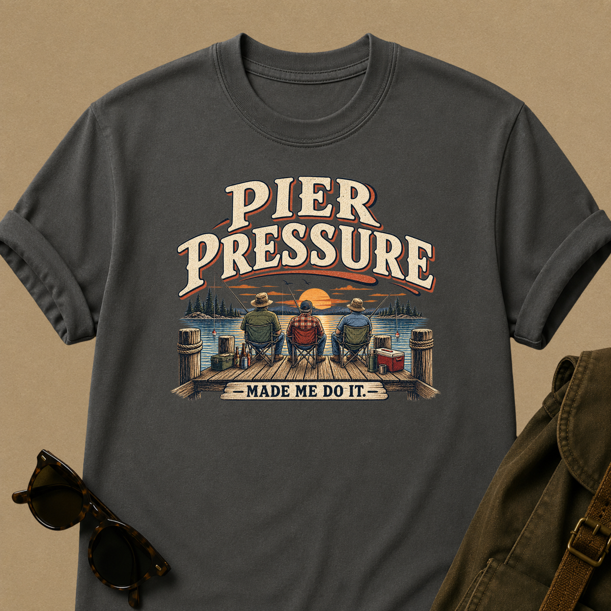 Pier Pressure Made Me Do It — Funny Fishing T-Shirt