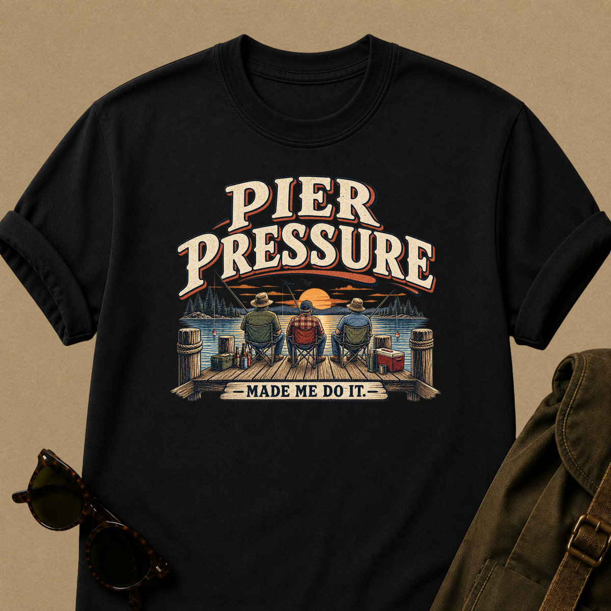 Pier Pressure Made Me Do It — Funny Fishing T-Shirt