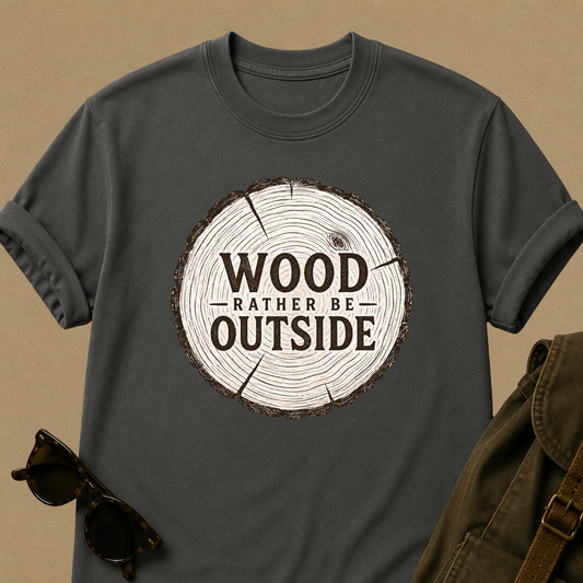 Wood Rather Be Outside — Funny Outdoor T-Shirt