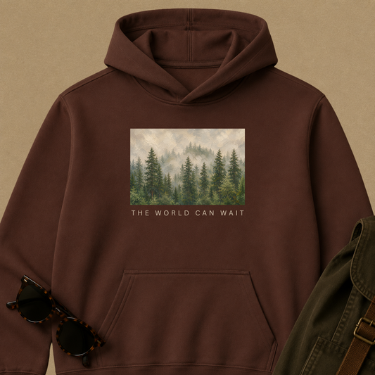 The World Can Wait — Forest Hoodie