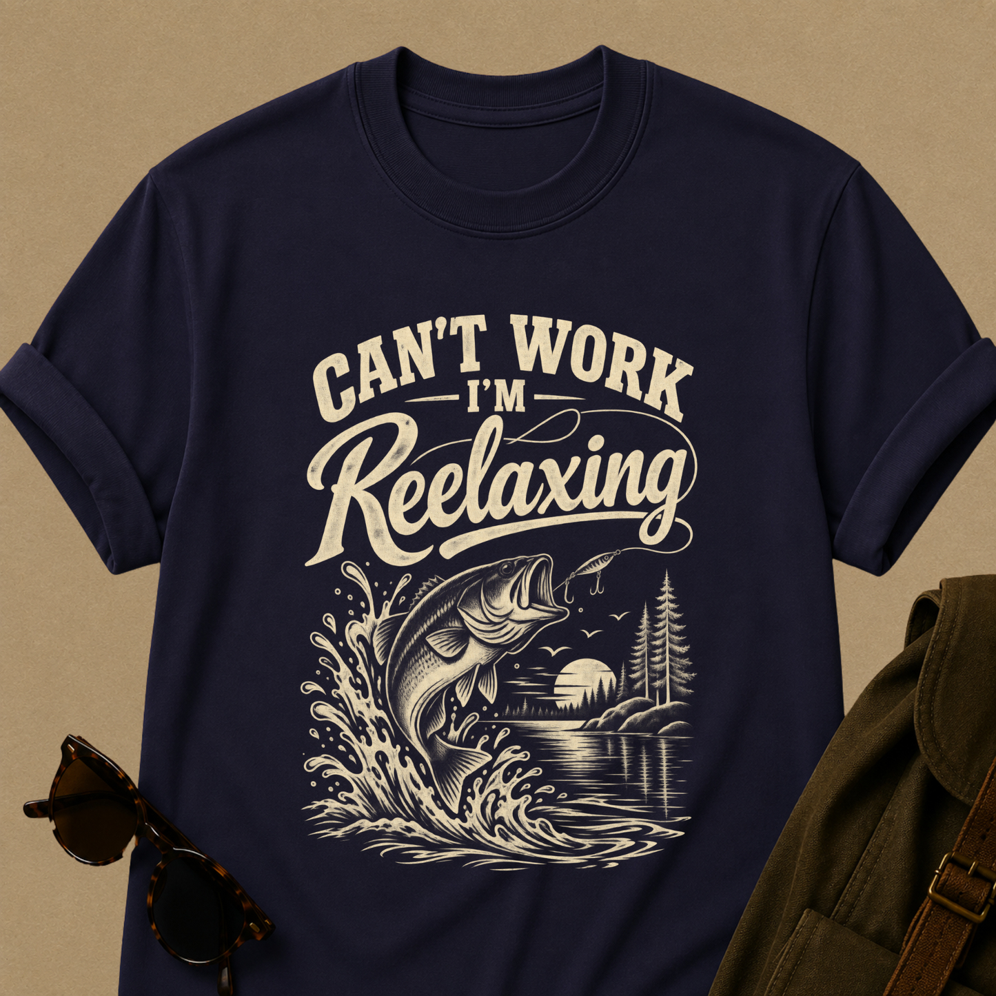 Can’t Work, I’m Reelaxing Fishing T-Shirt
