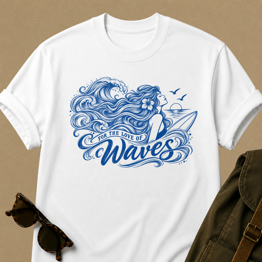 For the Love of Waves - Surfing T-Shirt
