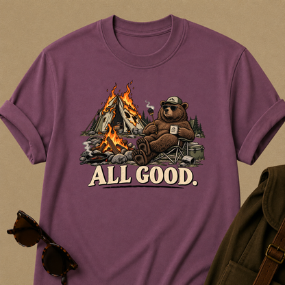 All Good Camping Bear T-Shirt