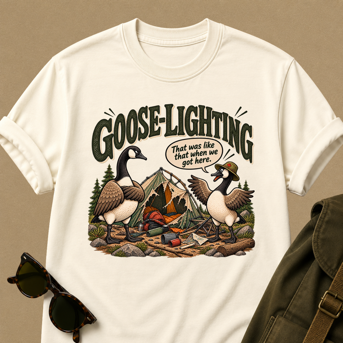 Goose-Lighting Camping T-Shirt