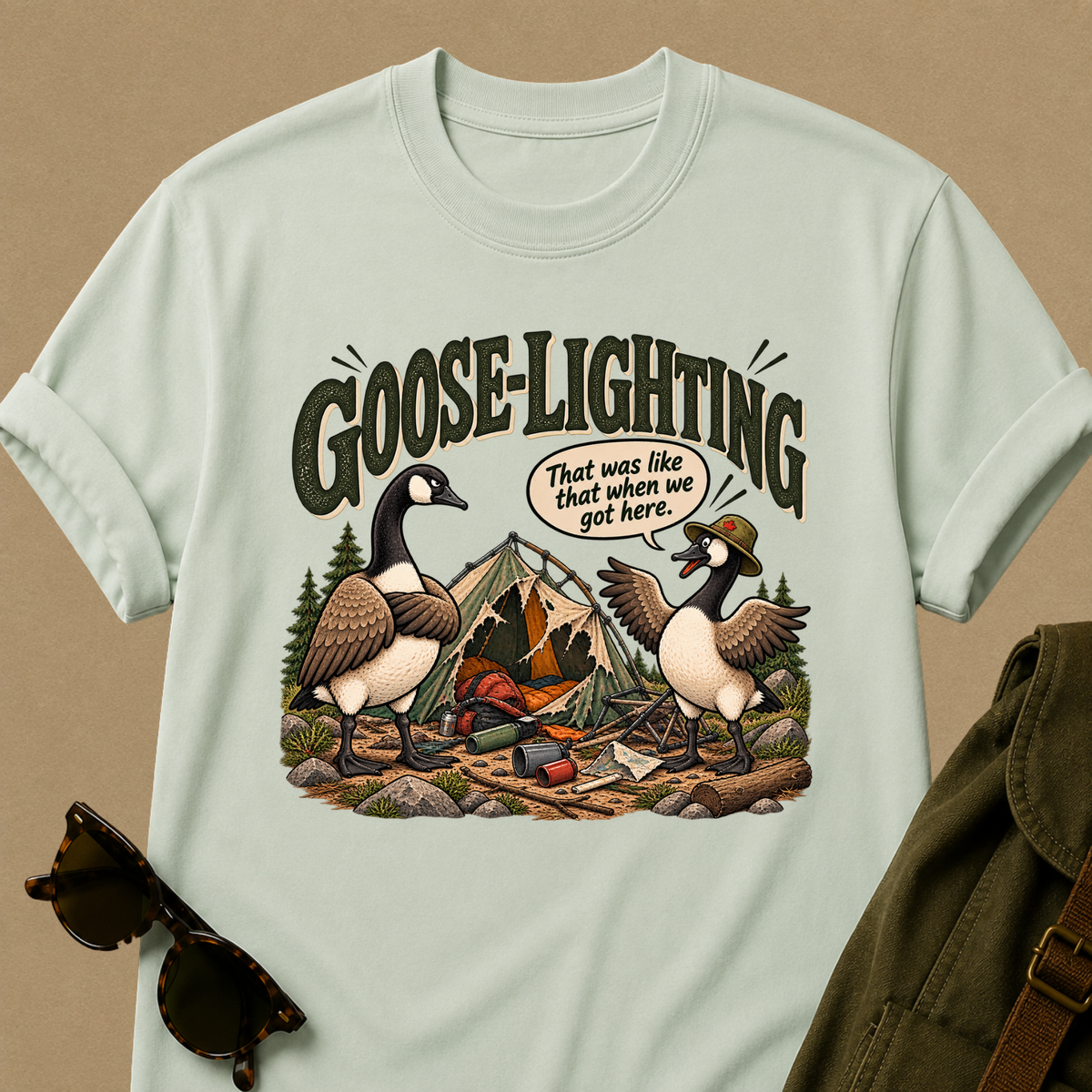 Goose-Lighting Camping T-Shirt