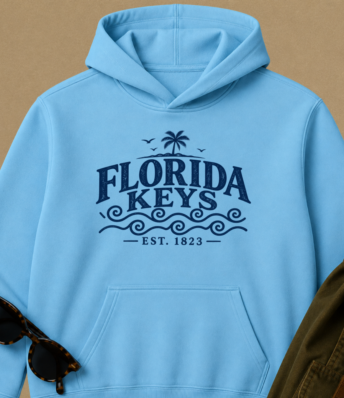 Florida Keys Vintage Wave Hoodie