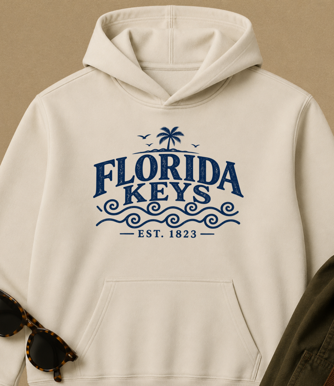 Florida Keys Vintage Wave Hoodie