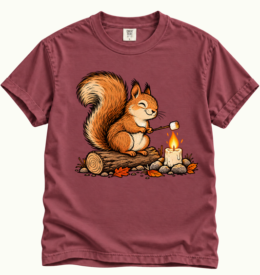 Tiny Campfire Squirrel T-Shirt