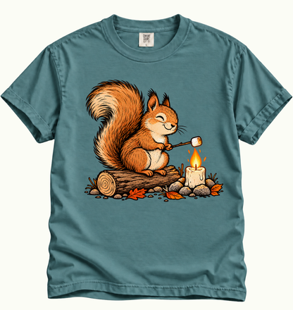 Tiny Campfire Squirrel T-Shirt