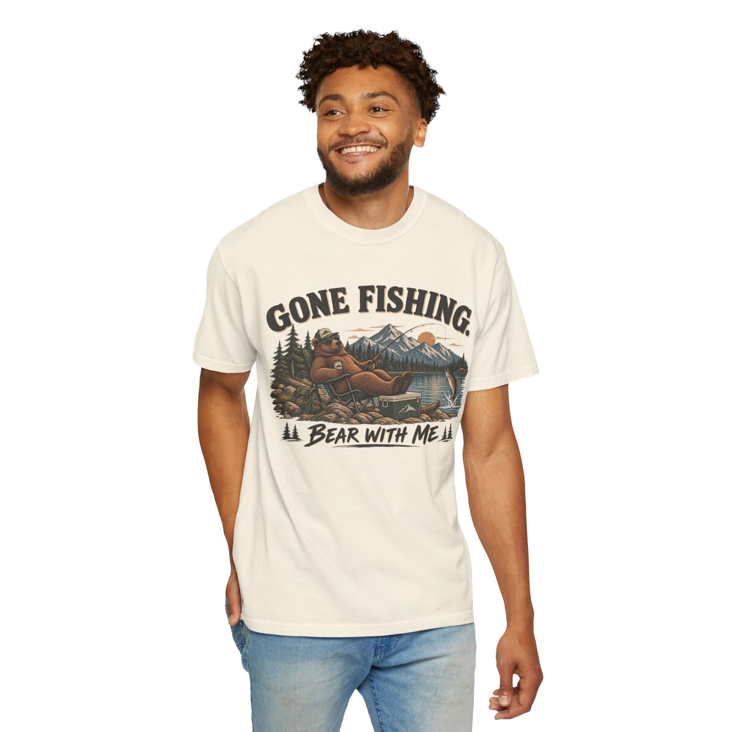 Gone Fishing, Bear With Me — Funny Fishing T-Shirt
