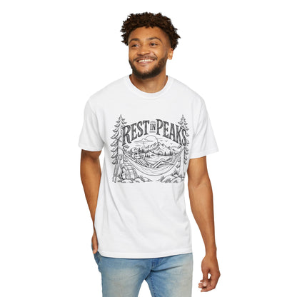 Rest in Peaks Skeleton Hiking T-Shirt