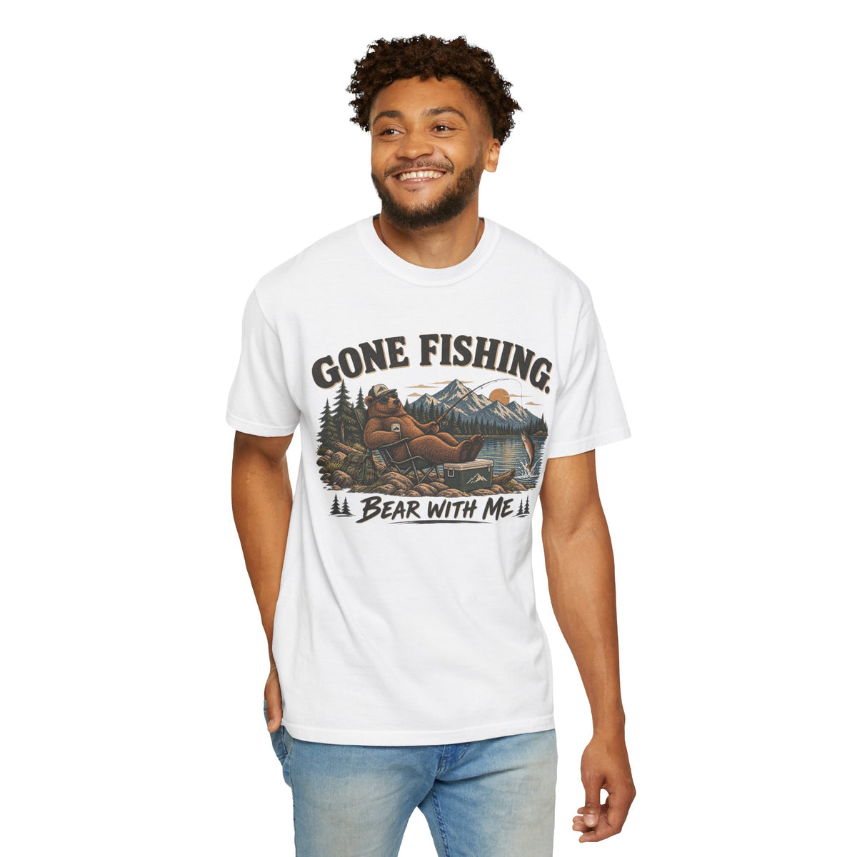Gone Fishing, Bear With Me — Funny Fishing T-Shirt