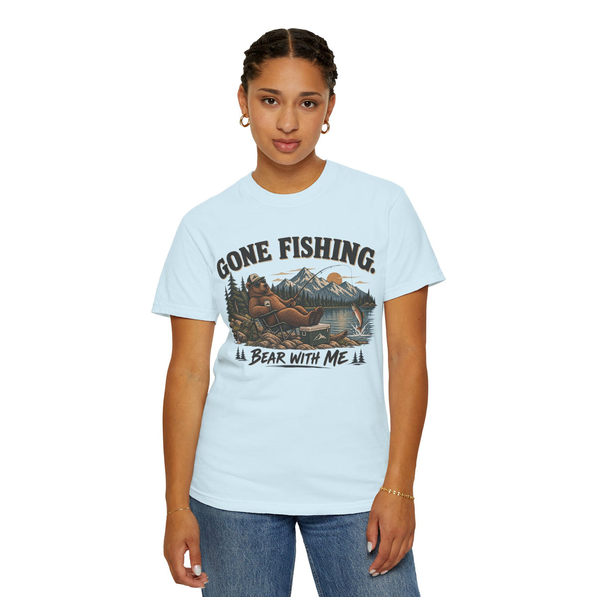 Gone Fishing, Bear With Me — Funny Fishing T-Shirt
