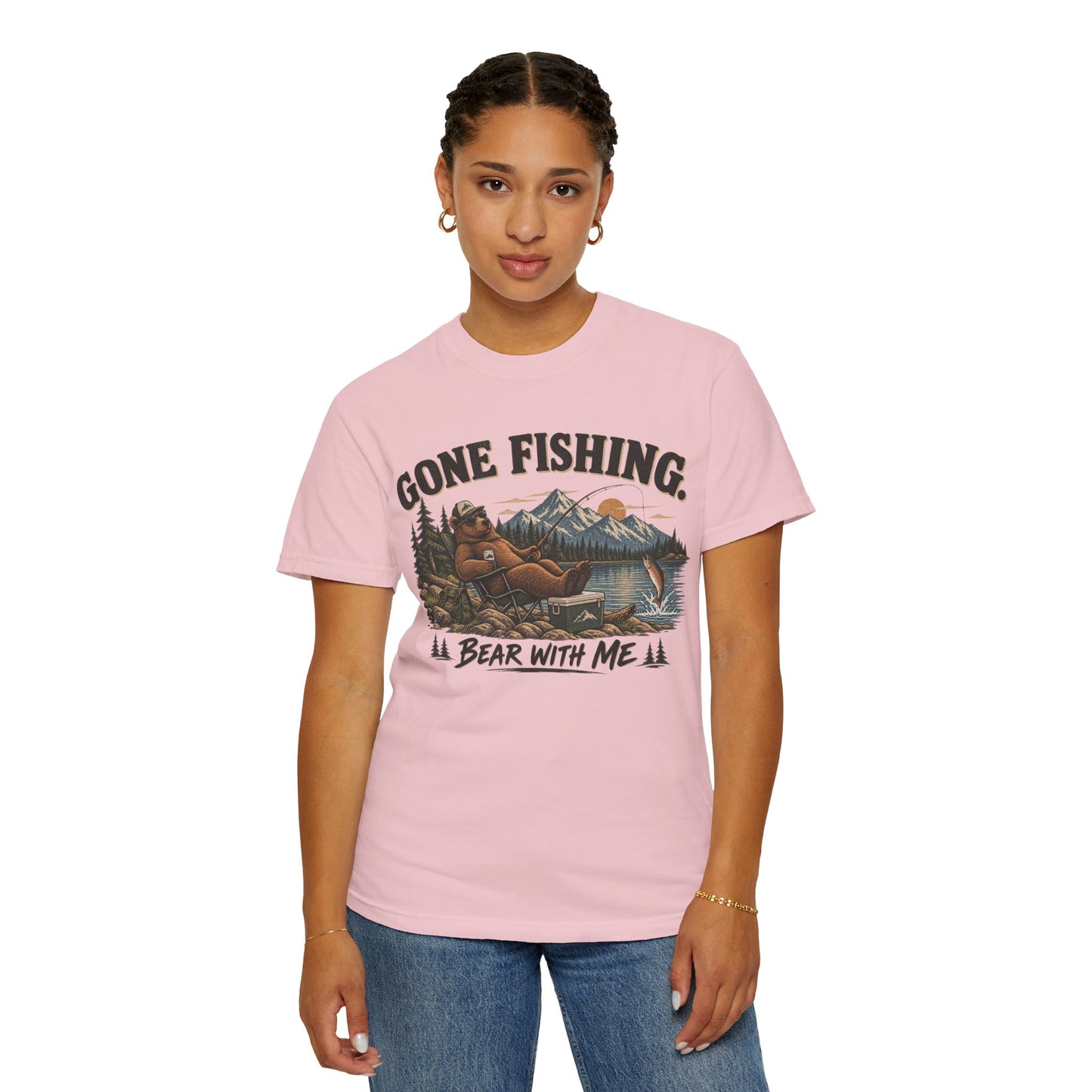 Gone Fishing, Bear With Me — Funny Fishing T-Shirt