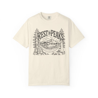 Rest in Peaks Skeleton Hiking T-Shirt