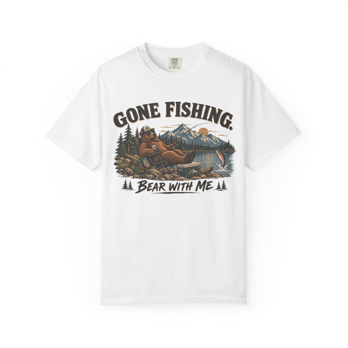 Gone Fishing, Bear With Me — Funny Fishing T-Shirt