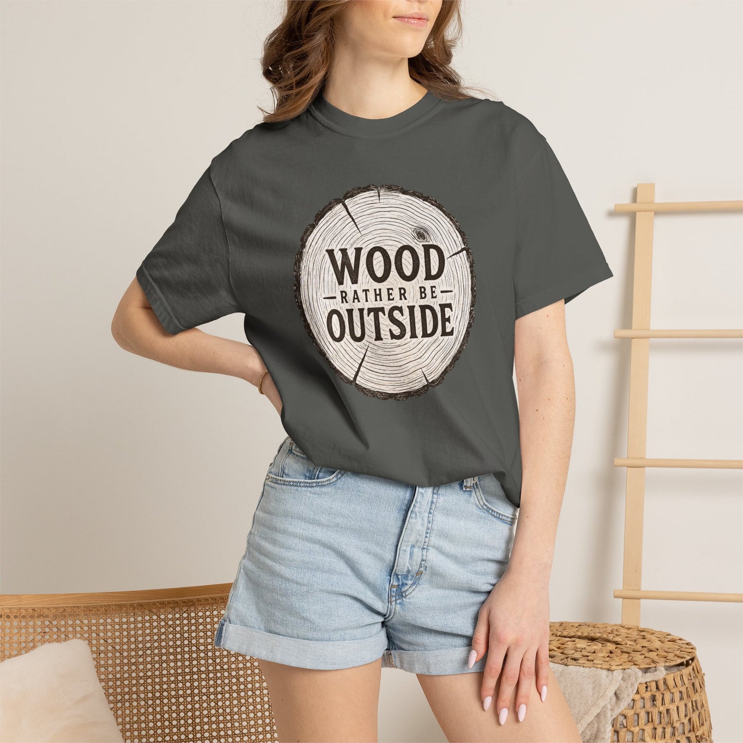 Wood Rather Be Outside — Funny Outdoor T-Shirt
