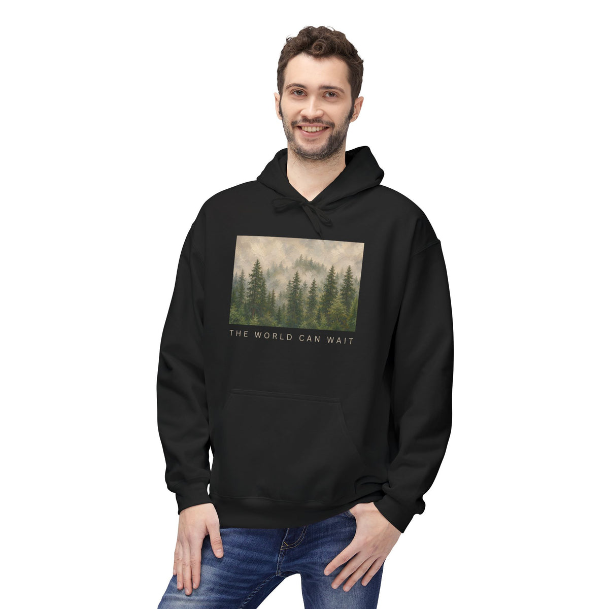 The World Can Wait — Forest Hoodie